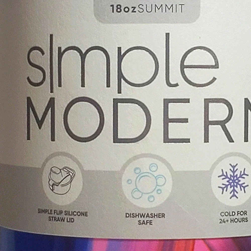 Simple Modern 18oz Insulated Stainless Steel Water Bottle Covered Silicone Straw